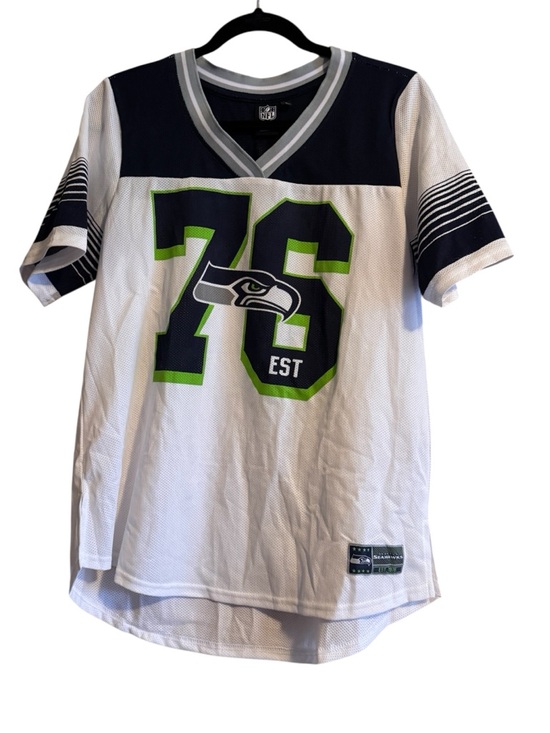 NFL Tops - 🖤5/$20 NFL Seattle Seahawks White & Navy #76 Jersey Top